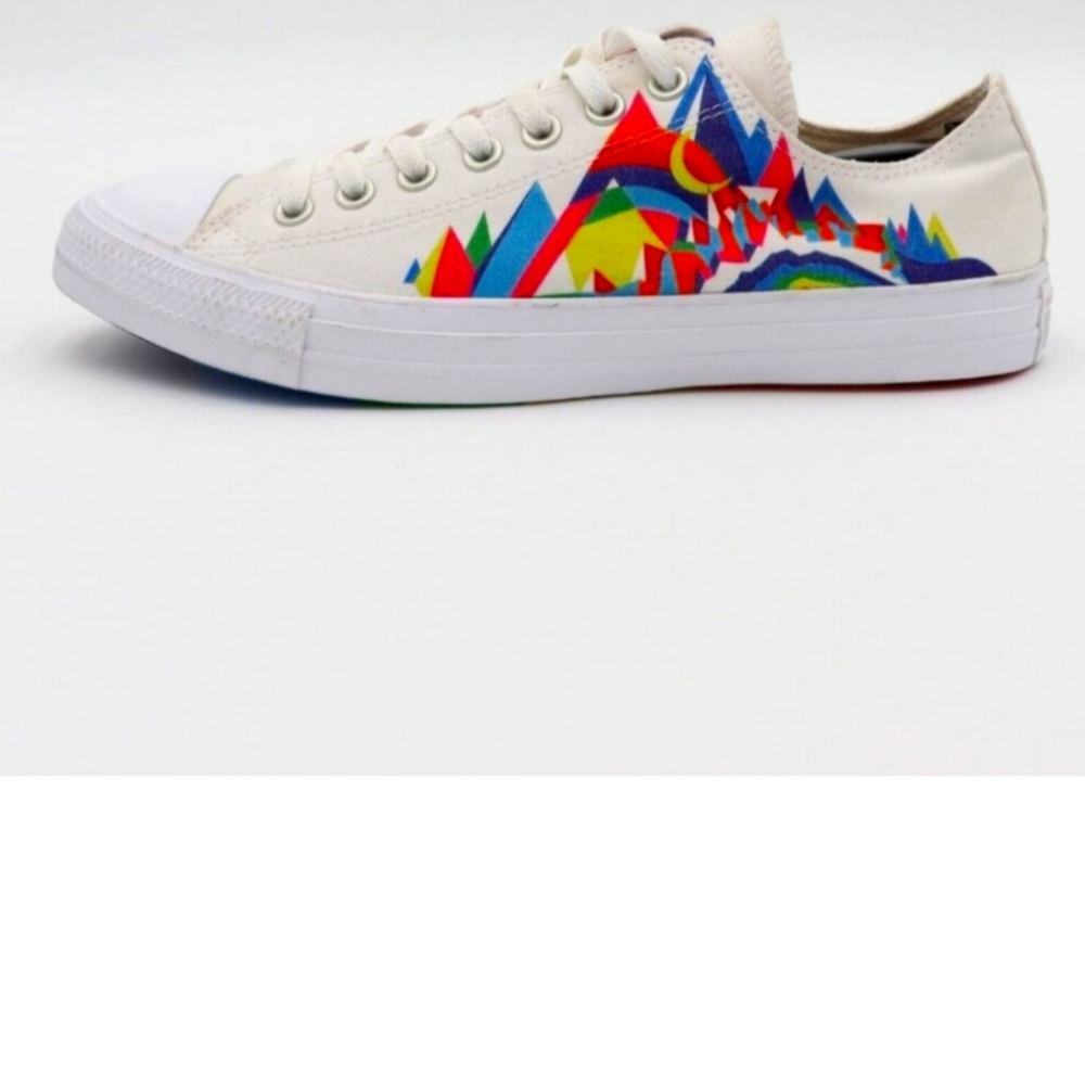 Converse Chuck Taylor All Star Low Unisex Sz 9 US Pride White Colorful Sneakers